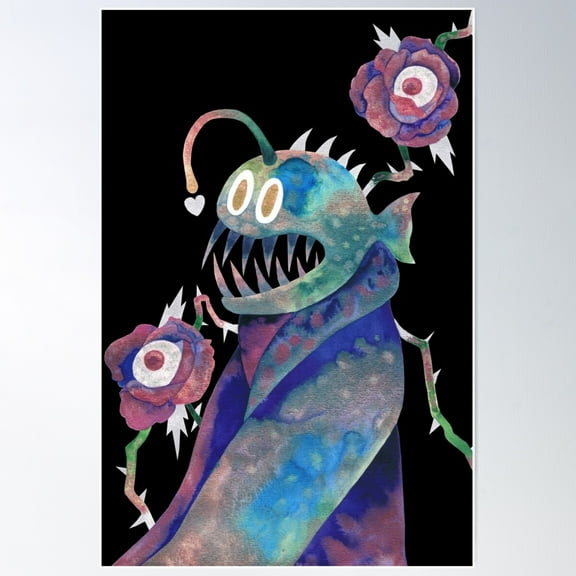 Anglerfish Poster Wall Art, Modern Wall Decor For Living Room Bedroom, 8x12 UNFRAMED