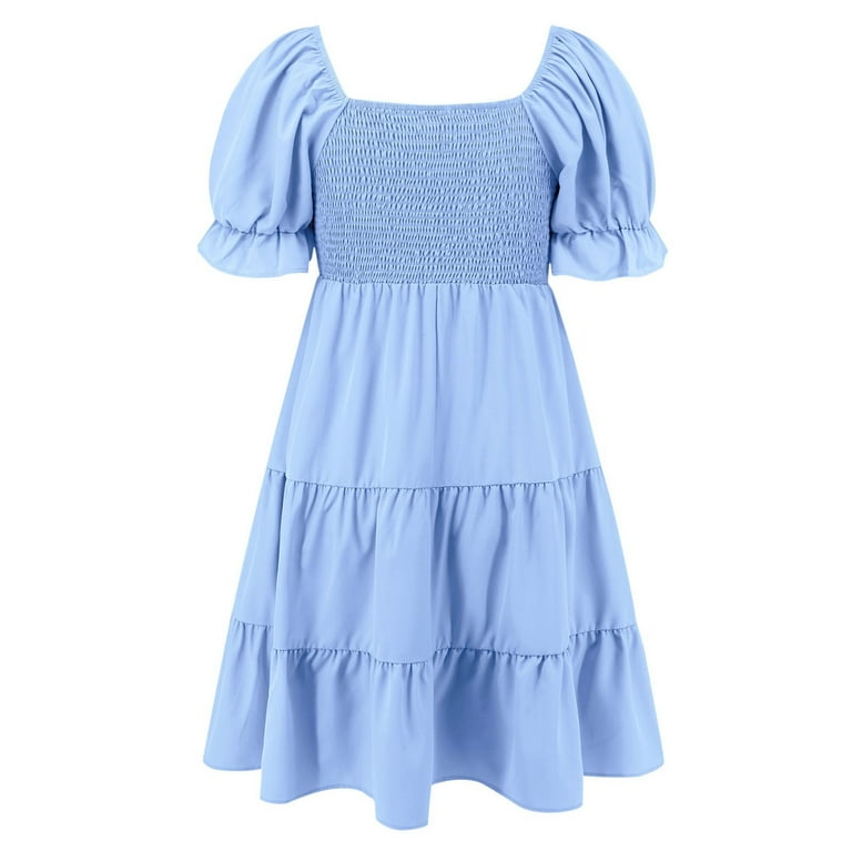 Kaemgyyd Dresses for Women Casual Fashion off Shoulder Short Sleeve A Line Mini Dress Flowy Tiered Smock Ruffle Hem Dress - Walmart.com Kaemgyyd Dresses for Women Casual Fashion off Shoulder Short Sleeve A Line Mini Dress Flowy Tiered Smock Ruffle Hem Dress - Walmart.com