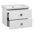 thumbnail image 4 of Modern Wall-Mounted Bathroom Vanity with Washbasin | Picasso White Matte Collection | Non-Toxic Fire-Resistant MDF-28"-Diamond Collection 24", 4 of 5