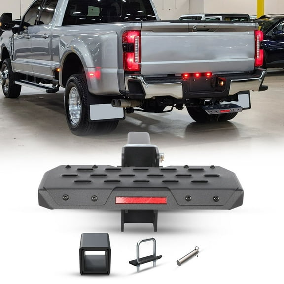 Adjustable Hitch Step Compatible with Standrad 3" receiver - Universal Compatible with Truck,SUV,Pickup,Trailer,with Hitch Receiver Converter Sleeve