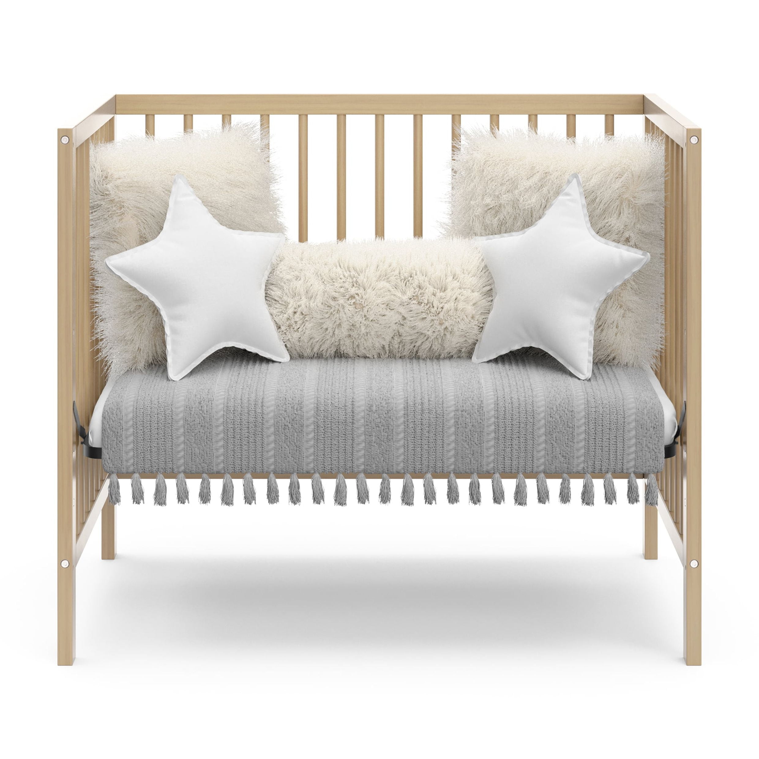 Graco Teddi 4-in-1 Convertible Mini Baby Crib with Mattress, Driftwood