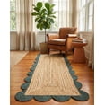 thumbnail image 4 of Sivi 2 x 5 Feet Handmade Scallop Braided Jute Rug - Natural Jute Runner Rug, 4 of 15