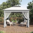 thumbnail image 1 of 11x11 pop - up gazebo con mosquito netting enclosure, waterproof, uv - block, effortless setup, ideal para para patio, backyard, deck, bbq, garden relaxation, 1 of 5