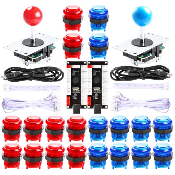 Kit DIY de arcade LED para 2 jugadores Qenker, controlador USB MAME