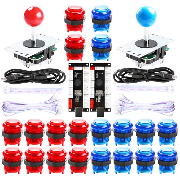 Kit de controlador para juego arcade Hikig para 2 jugadores con 2 joysticks + 20 botones