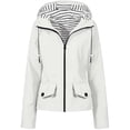 thumbnail image 5 of Lmueinov Womens Striped Lined Waterproof Hooded Windbreaker Jacket Zip Oxford Cloth Casual Outerwear with Pocket for Fall Winter Outdoor Hiking Daily Wear, 5 of 7