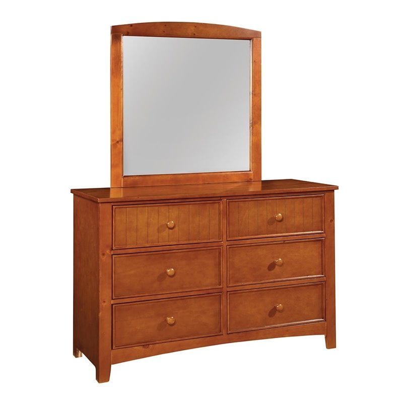 Furniture of America Dimanche Solid Wood 6Drawer Dresser