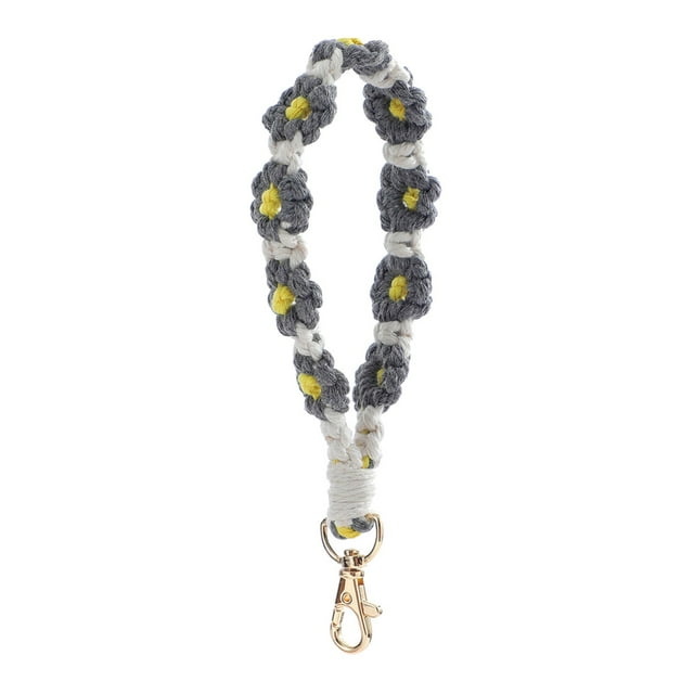 HOARBOEG Keychain Decorative Key Rings Backpack Ornament Bohemian Hand-woven Flower Keychain Clashing Color Keychain Bracelet Pendant Phone Chain