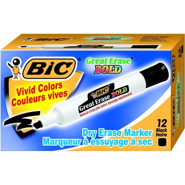BIC 089392 Great Erase Bold Non Toxic Dry Erase Marker, Chisel Tip