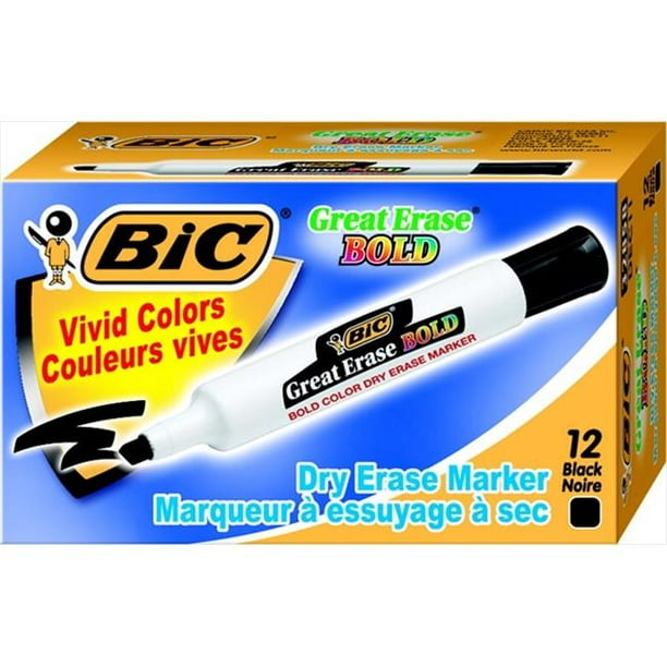 BIC 089392 Great Erase Bold Non Toxic Dry Erase Marker, Chisel Tip