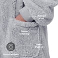 thumbnail image 3 of Cozy Comfort Wearable Blanket Hoodie Gifts for Women - Cozy Sherpa Hoodie Blanket Men, Warm Hooded Blanket Sweatshirt with Pockets for Adults, Grey, 3 of 6