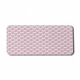 thumbnail image 1 of Cartoon Computer Mouse Pad, Simplistic Cartoon Illustration of Repeated Pattern Modern Artwork Print, Rectangle Non-Slip Rubber Mousepad X-Large, 35" x 15", Baby Pink and White, by Ambesonne, 1 of 2