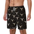 thumbnail image 2 of Balery Cow Skulls Mens Swim Trunks Swim Shorts for Men Quick Dry Inseam Beach Shorts with Compression Liner Pocket-3X-Large, 2 of 9