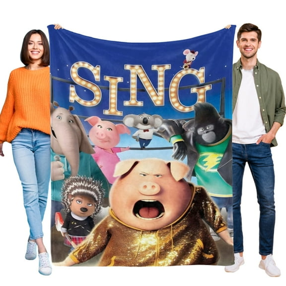 Sing 2016 Blanket for Kids, Soft Warm Flannel Throw Blanket for Boys Girls, 30x40 Inch Small Blanket for Sofa Couch Gifts Home Decor