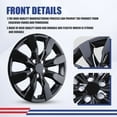 thumbnail image 6 of 16" Set of 4 Hubcaps Wheel Rims Cover for 2009-2019 Toyota Corolla & 2009-2014 Toyota Matrix Compatible with Steel Wheels Snap on Installation(16-inch,Black Lacquer), 6 of 8