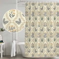 thumbnail image 5 of Yellow Flower Pattern Shower Curtain, Waterproof Shower Curtains for Bathroom, Vintage Botanical Floral Simple Yellow Washable Fabric Bathtub Curtain Set Bath Decor with 12 Hooks 72"x78", 5 of 8