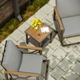 thumbnail image 2 of 3-Piece Galvanized Frame Outdoor Rocking Chair Set, Patio Furniture, 1 End Table and 2 Rocker, Porch Set (Grey), 2 of 9