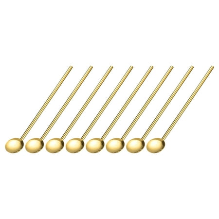 

Uxcell 8Pack 7.5 Stainless Steel Spoon Straw Reusable Long Handle Straw Spoon Gold