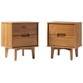 thumbnail image 1 of Sloane 2-Piece Groove Handle Wood Bedroom Nightstand Set in Caramel, 1 of 8