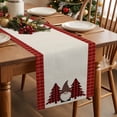 thumbnail image 3 of Christmas Gnome Checkered Tree Table Runner 13x90in Non-Slip Cotton Linen Table Runners, Red Black Linen Buffalo Plaid Dresser Scarves TableRunner for Dinner Kitchen Dining Wedding Party, 3 of 9