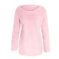 thumbnail image 3 of Chandails pour Femmes Unis Coupe Ample Blouse Légère Confortable Hauts Automne Hiver Manches Longues Hauts Décontractés Col Rond Chandail Hauts Noir P, 3 of 4