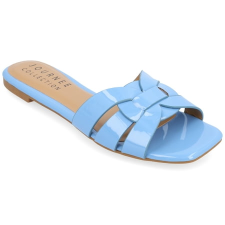 

Journee Collection Womens Arrina Tru Comfort Foam Slip On Slide Flat Sandals