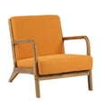 thumbnail image 2 of 25.6" Wide Classic Modern Design Linen Upholstered Solid Wood Accent Armchair with Pillow,Orange, 2 of 11
