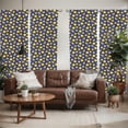 thumbnail image 2 of Ambesonne Cartoon Window Curtains, Sleeping Moon at Night Time, Each 28" W x 84" L, Navy Blue Orange Yellow, 2 of 5