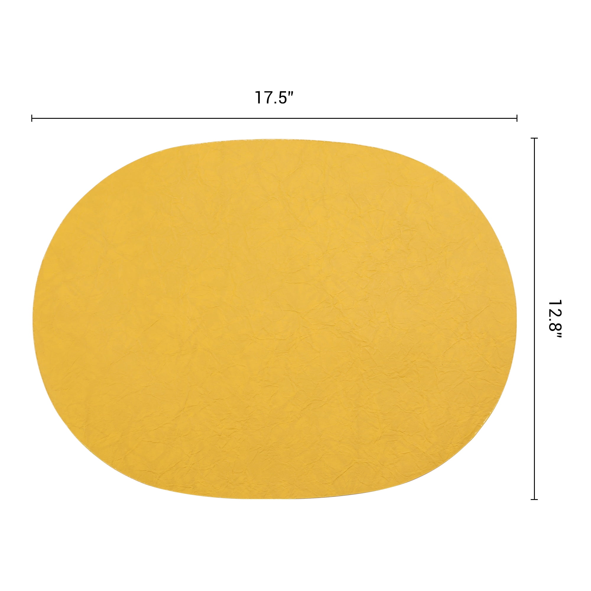 Unique Bargains 4pcs Faux Leather Placemats Yellow 17.5"x12.8"