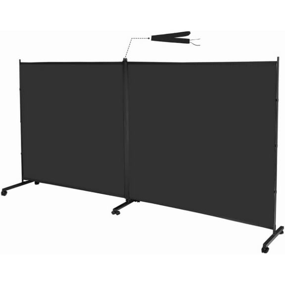 MAYOLIAH Large Single Panel Room Divider on Wheels, 71”W x 75”H Rolling Privacy Screen, Portable Wall Divider for Home Office Partition, Black