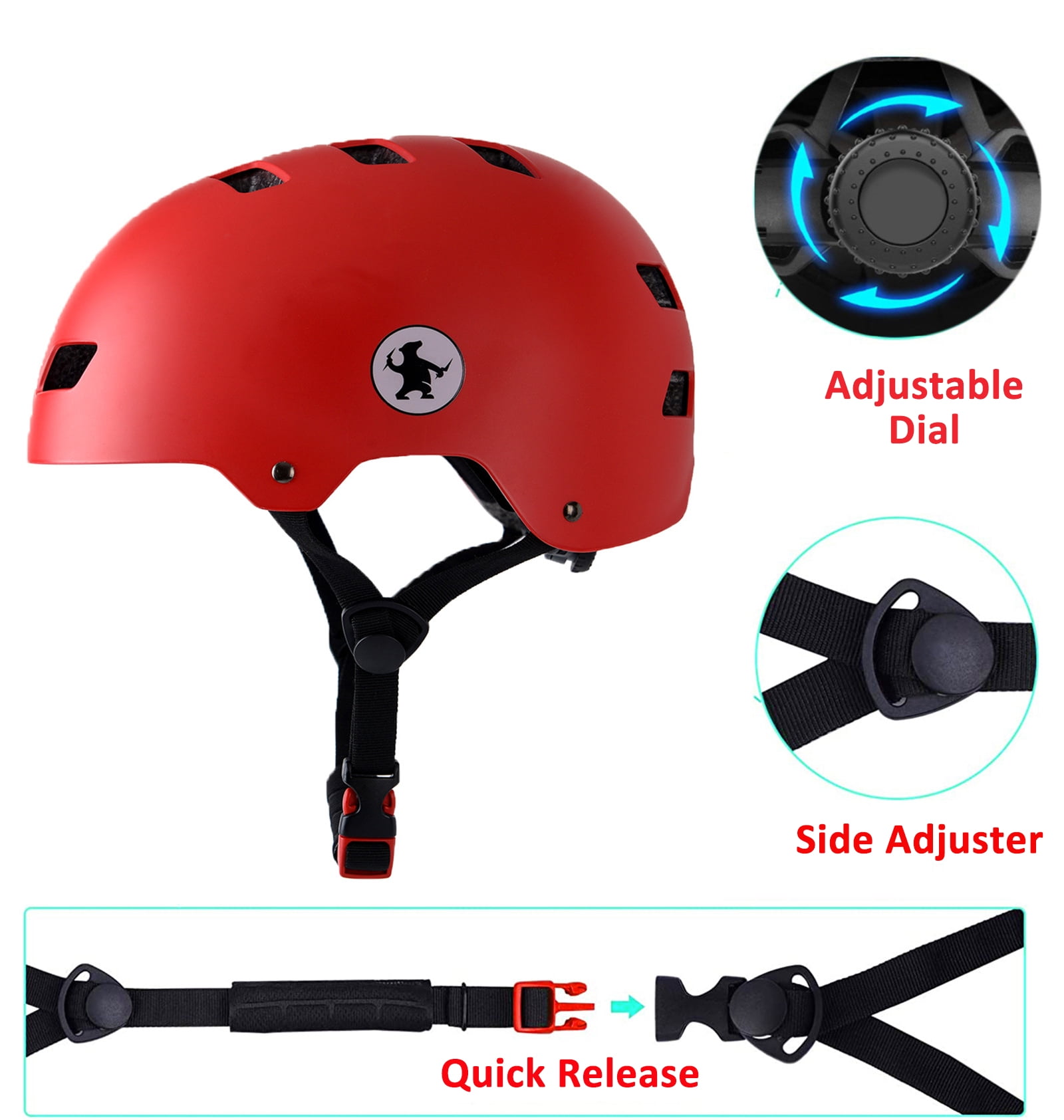 Rongbenyuan Skateboard Bike Helmet Multi-Sport for Scooter Skating Rollerblading Cycling,3 Sizes for Adult Youth Kids Toddler