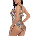 thumbnail image 4 of Easygdp Funny Dogs Family Women's One Shoulder Ruffle Monokini Bathing Suits with Removable Chest Pad, Quick Drying - X-Large, 4 of 8