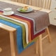 thumbnail image 2 of Nvzi Almohadilla aislante de lino grueso para mesa de comedor, cojín para escritorio de oficina, bandera de mesa decorativa, tela de bandera de té resistente al calor (rojo, 160 * 30 cm), 2 of 5