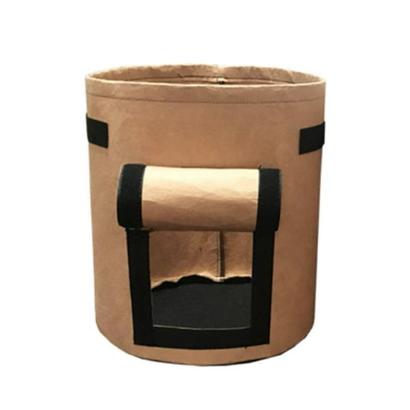 Grow Bags, Potato Grow Bags, 5 Gallon, Pack Planter Pot with Handles and Window for Potato Tomato and Vegetables（Brown）