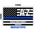 thumbnail image 2 of Reflective Santa Cruz County Arizona AZ Thin Blue Line Stealthy Old Glory USA Flag | Honoring Law Enforcement Officers Sheriffs | County State Decal Bumper Sticker 3M Vinyl 3" x 5", 2 of 3