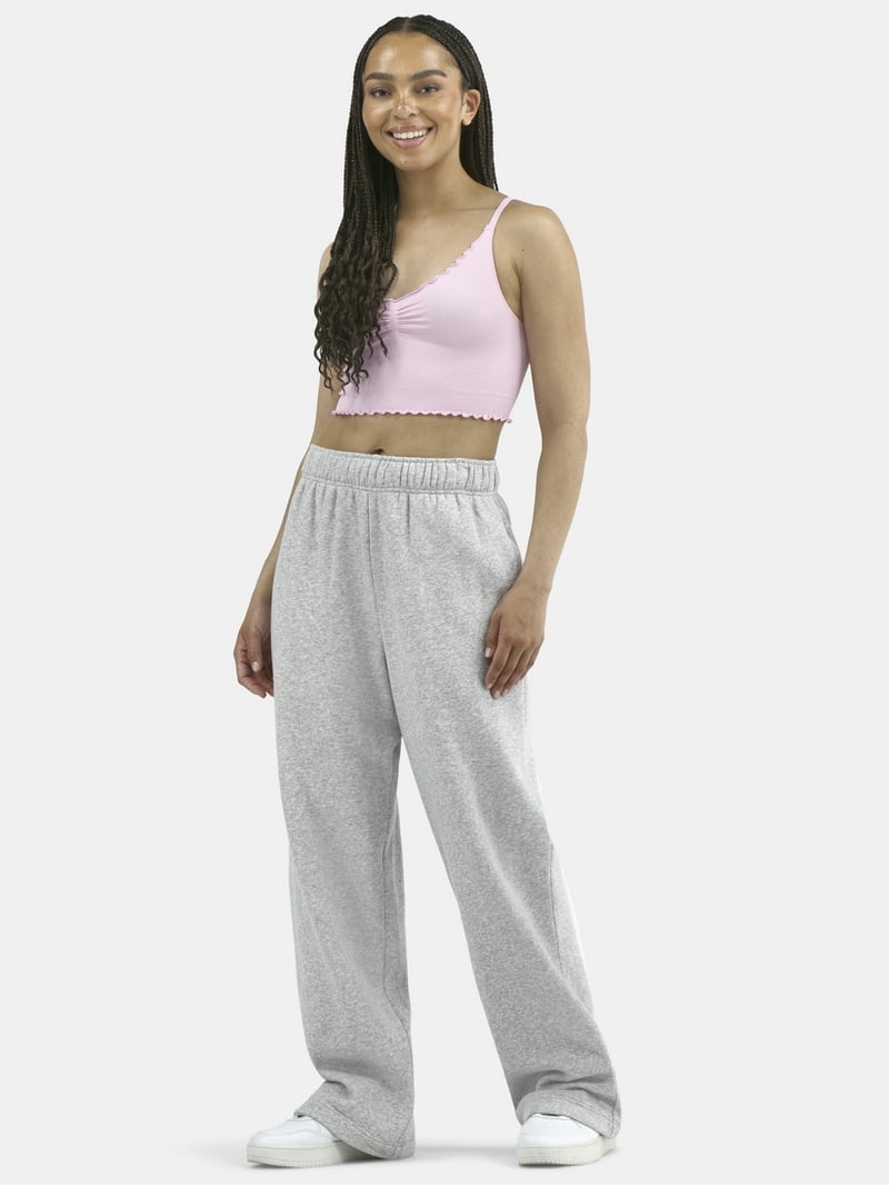 No Boundaries Women's Ruffle Triangle Cami Bralette XS-3XL Soft