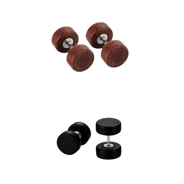 Pendientes de tornillo para hombre jinwen 2 Pares Joyas Góticas Punk