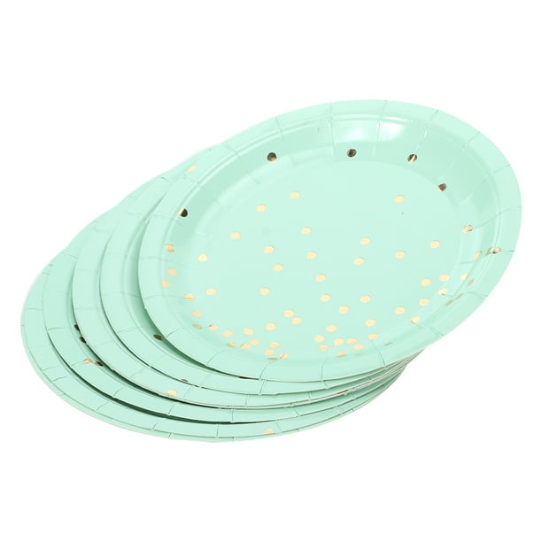 Plato de papel desechable, plato de papel desechable de piezas, plato desechable, vajilla de boda, estética elegante Jadeshay A