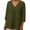 #137-Army Green, variant on 3/4 Sleeve Tops for Women Loose Fit Solid Color V Neck Front Center Pleat Cotton Linen Blouses Breathable Casual Mid Sleeve Tops for Spring Summer Daily Wear