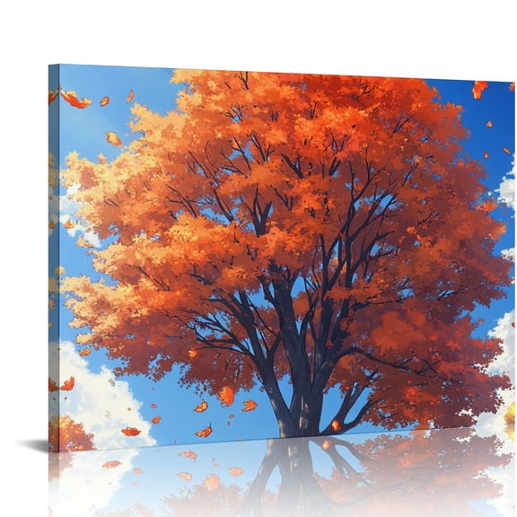 ARISTURING Wall Art Bedroom Abstract Wall Decor Living Room Large Color Leaf Tree Canvas Wall Art Office Farmhouse Paintings Artwork Modern Textured Tree of Life Wall Art Prints Pictures 20x16in