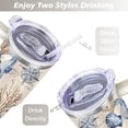 thumbnail image 5 of 40oz Cute Colorful Starfish Stainless Steel Flip Straw Tumbler Spill Proof Travel Cup Double Wall Vacuum Insulated Coffee Mug with Top Handle, 5 of 6