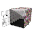 thumbnail image 3 of Floral Dog Crate Cover, Continuous Exotic Nature Pattern with Tropical Flowers Bushes and Leaves, Easy to Use Pet Kennel Cover Small Dogs Puppies Kittens, 7 Sizes, Multicolor, by Ambesonne, 3 of 6