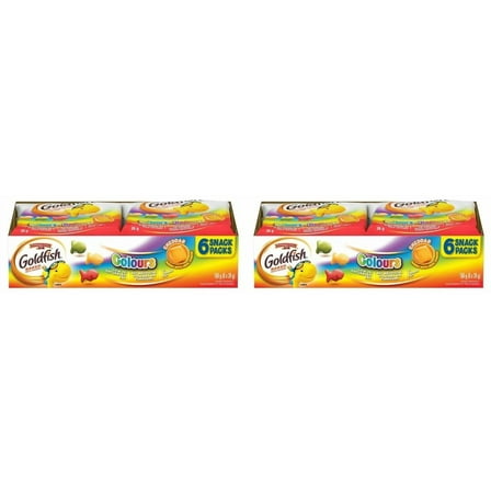 Goldfish Colors Cheddar Crackers Snack Packs, 6 x 26g, 156g (2 Pack)