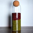 thumbnail image 1 of Large 1250ml Lead-Free Glass Storage Jar with Natural Soft Wood Cork Seal – Round Transparent Container for Tea Leaves, Pantry Items & More, Durable Airtight Design for Freshness Preservation, 1 of 6