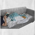 thumbnail image 6 of 1st Birthday Soft Flannel Fleece Throw Blanket, First Cake with Candle Owls Family with Box Party Theme Print, Cozy Plush for Indoor and Outdoor Use, 50" x 70", Sky Blue Orange, by Ambesonne, 6 of 6