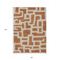 thumbnail image 3 of HomeRoots 593911 8 x 10 ft. Terra Cotta & Gray Abstract Washable Indoor & Outdoor Rectangle Area Rug, 3 of 5