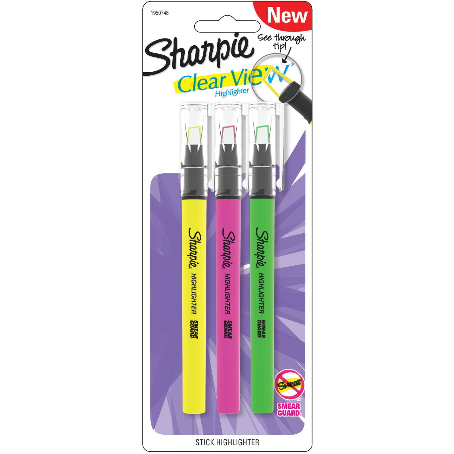Assorted Colors Sharpie Clear View Highlighter Stick