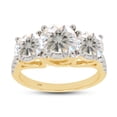 thumbnail image 2 of 3.24 Carat Center 7MM & Side 6MM Round Cut Lab Created Moissanite Diamond 3 Stone Engagement Ring For Women 10K Solid Yellow Gold (G-H Color, VVS1 Clarity, 3.24 Cttw)-10, 2 of 7