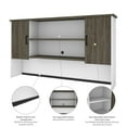 thumbnail image 6 of Bestar Norma 2 Door Desk Hutch in Walnut Gray and White, 6 of 8