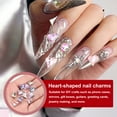 thumbnail image 4 of Uxcell 10 Pcs 3D Heart AB Blue Nail Charm Rhinestones 12x13mm K9 Glass Crystal Rhinestones Pointed Back Crooked Heart Gems, 4 of 6
